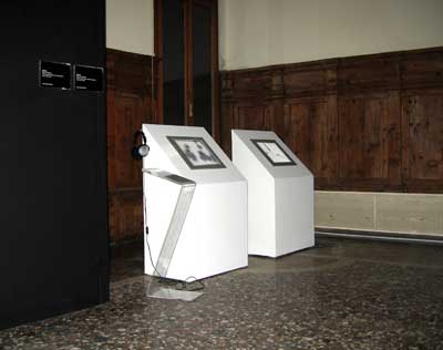 Images of Stanza biocity touch screen version in a plynth, shown at Tate Britain and also Venice Biennale. 2007 