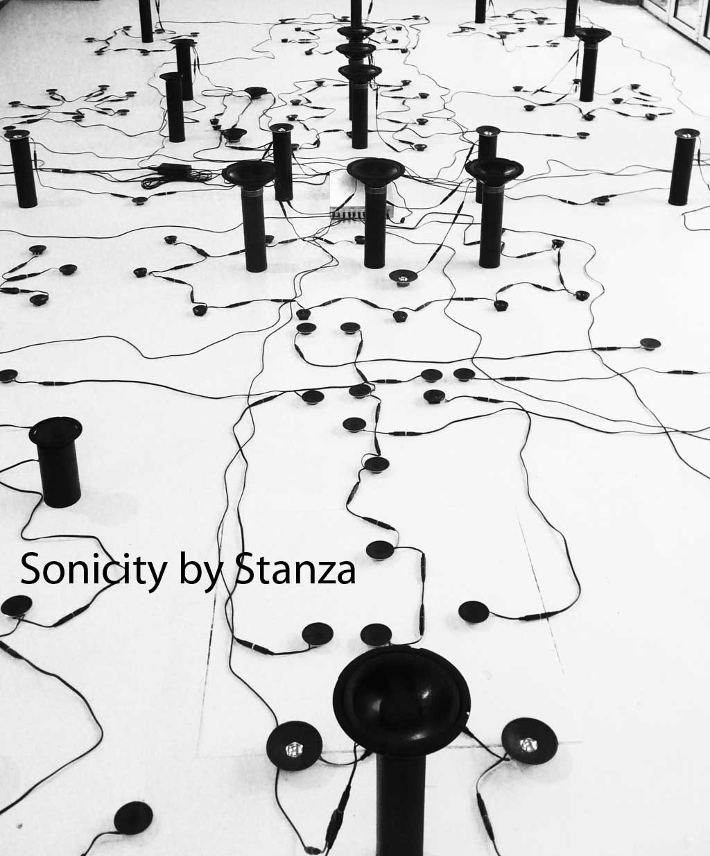 Stanza  art with sesnors and big data, The internet of things artwork 